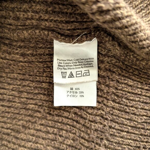 EDDIE BAUER Sweater Men's L Brown Henley Knit Long Sleeve Ribbed Accent Pullover - Picture 9 of 12